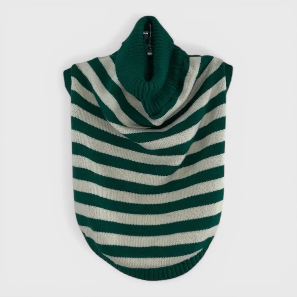 720 10/$50🏄🏻‍♀️ Green and White Striped XS Dog Sweater
